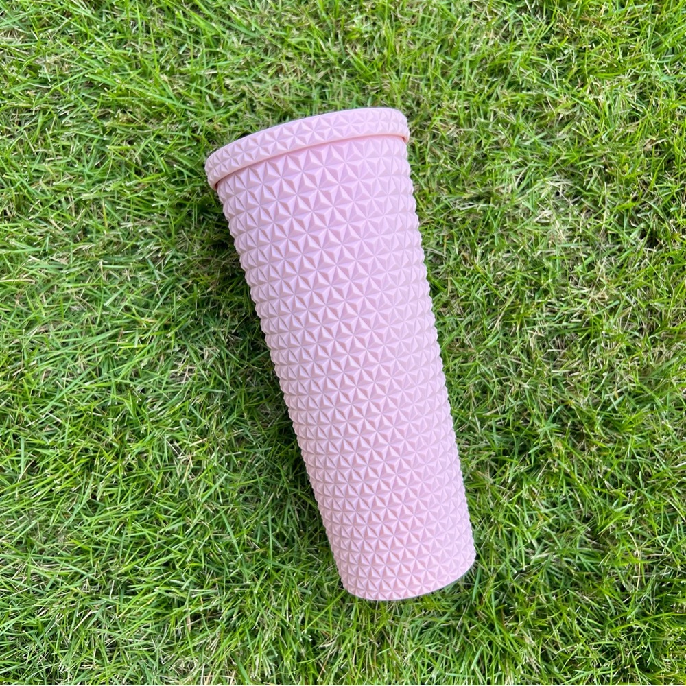 Blush Soft Touch Geometric Studded 24oz Tumbler